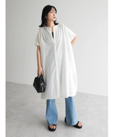 Green Parks インド綿 　ギャザー５分袖チュニック