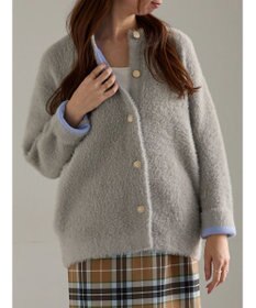 Te chichi ダブルフェイスフェザーカーディガン