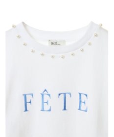 earth music&ecology 襟パール刺繍ロゴＴシャツ