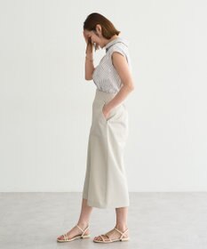 YECCA VECCA ストライプ柄フラワー刺繍シャツ