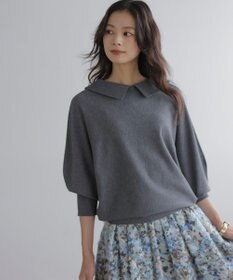 組曲 【加藤ローサさん着用 / 前後着用可】スムースストレッチロールネック ニット グレー系