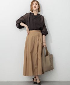 23区 L 【洗える】ナイロンコットンポプリン タック スカート