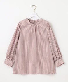 ANY SIS 【洗える】フェイクパールストライプ ブラウス