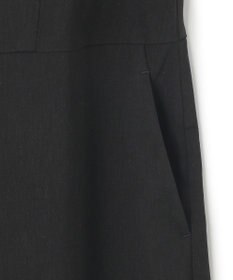 23区 S 【洗える】リネンレーヨンストレッチ スクエアネック オールインワン