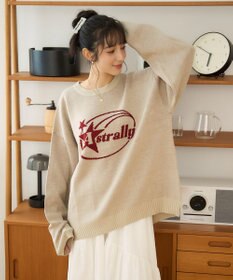 WEGO 【新色追加/ユニセックス着用ITEM/SMLサイズ展開】ジャガードグラフィックプルオーバー（LS）