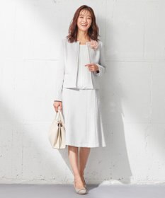 ANY SIS 【セットアップ対応】リップルボーダー ノーカラー ジャケット