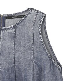 YECCA VECCA バイオ加工ヴィンテージデニムタックワンピース