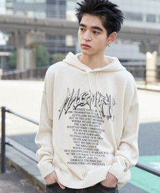 WEGO グラフィックプリントニットパーカー