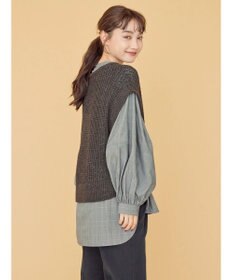 AMERICAN HOLIC ＳＥＴ　ボリュームスリーブシャツ＋ニットベスト