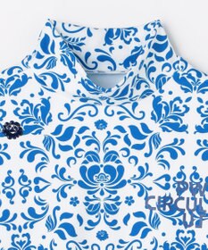 PW CIRCULUS 【吸水速乾 / UV遮蔽率99.5% UVカット / ストレッチ】【WOMEN】DELFT総柄 ロングスリーブモックT ゴルフウェア レディース