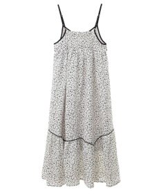 earth music&ecology 切替パイピングフラワーキャミワンピース