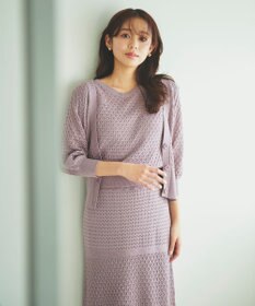 Feroux 【洗える】透かし編み カーディガン