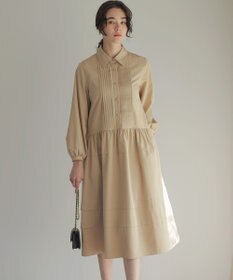 組曲 ソフトクロスピンタック ワンピース ベージュ系