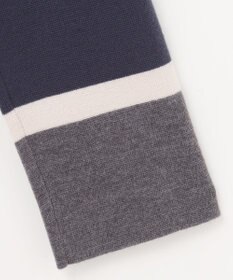 自由区 L 【セットアップ対応・洗える】ウールミラノボーダーチュニック丈 ニット