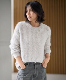 ANY 【洗濯機可】フェザーメッシュニット