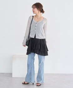 earth music&ecology シアーリブカーディガン