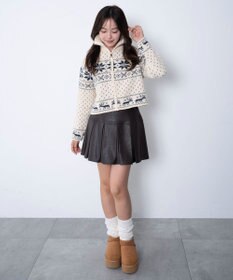 WEGO ユキガラダブルジップカーデ