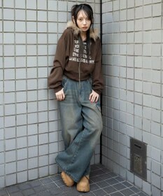 WEGO ファーフードショートZIPパーカー