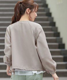 Tiaclasse メッシュジャガードノーカラーブルゾン