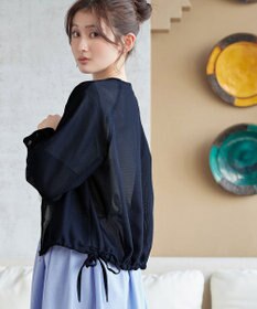 Tiaclasse メッシュジャガードノーカラーブルゾン