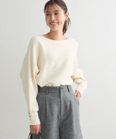 Green Parks もちやわ袖釦ドルマンニットプルオーバー