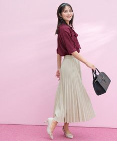ANY SIS S ウーステッドエステル プリーツスカート