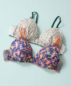 une nana cool MADE WITH LIBERTY FABRIC 【綿混】三角ノンワイヤーブラ
