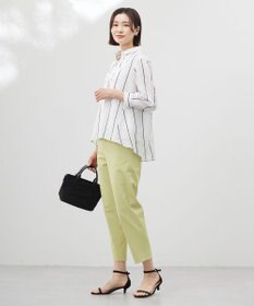 J.PRESS LADIES L 【洗える・接触冷感・UVケア・吸水速乾・防透け】麻シェルドライ テーパード パンツ