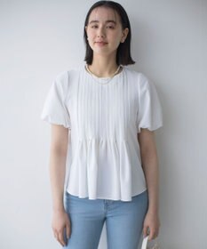 組曲 ドライタッチペプラム ブラウス アイボリー系