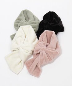 MOONBAT 【WEB限定ラッピング袋付】PAUL & JOE ACCESSOIRES フェイクファービッグリボンマフラー