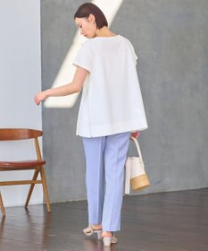 自由区 L 【洗える】ツイストプレインジャージーサイドプリーツ カットソー