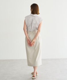 YECCA VECCA ストライプ柄フラワー刺繍シャツ