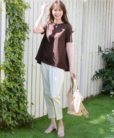 ANY SIS S 【WEB・一部店舗限定】サテンコンビ プルオーバー