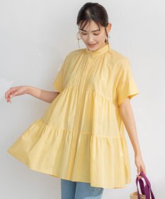 組曲 【洗える】ナチュラルローンギャザーフレア ブラウス