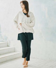 San-ai Resort（三愛水着楽園） 【WEB限定】ポケット付きハーフジップラッシュパーカー＋リブタンキニ水着+レギンス5点セット【Beach Queen（ビーチクイーン）】