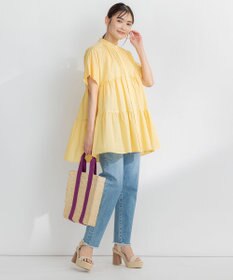 組曲 【洗える】ナチュラルローンギャザーフレア ブラウス