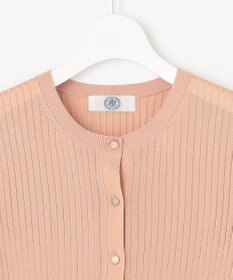 J.PRESS LADIES 【洗える・イージーケア】 SYNTHETIC BASIC ワイドリブ クルーネック カーディガン