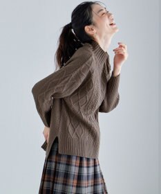 ANY 【6色展開】ソフトアクリルハイネックケーブルニット