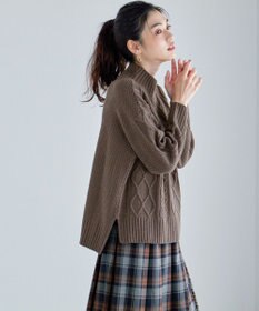 ANY 【6色展開】ソフトアクリルハイネックケーブルニット