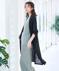 Tiaclasse 【吸水速乾・UVケア・洗える】ランダムリブカットソーカーディガン