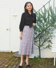 Feroux リボンタイパフスリー ブブラウス