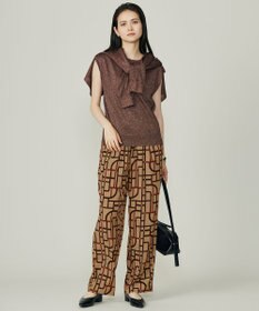 自由区 L 【17号サイズまで展開・カタログ掲載】ジオメトリックレトロプリント パンツ