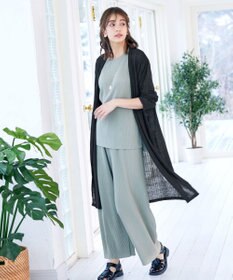 Tiaclasse 【吸水速乾・UVケア・洗える】ランダムリブカットソーカーディガン