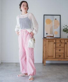 WEGO 【ウエストゴム】ナイロンイージーワイドカーゴパンツ