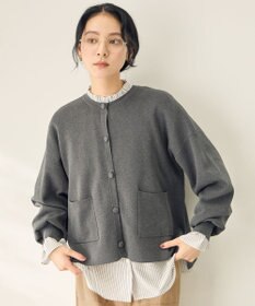 ANY スウェットライクニットカーディガン