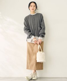 ANY スウェットライクニットカーディガン