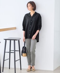 自由区 L 【洗える】ピンタックスリーブ ブラウス