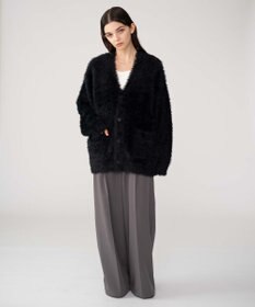 WEGO 【2025秋冬新作/ユニセックス着用ITEM/SMLサイズ展開】フェザーニットカーディガン