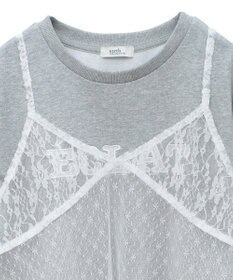 earth music&ecology ＳＥＴ２点レースロゴプルオーバー＋チュールワンピ