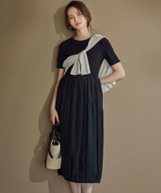 23区 L 【SLOW/一部店舗限定】コットンローンウェーブ バルーン ワンピース